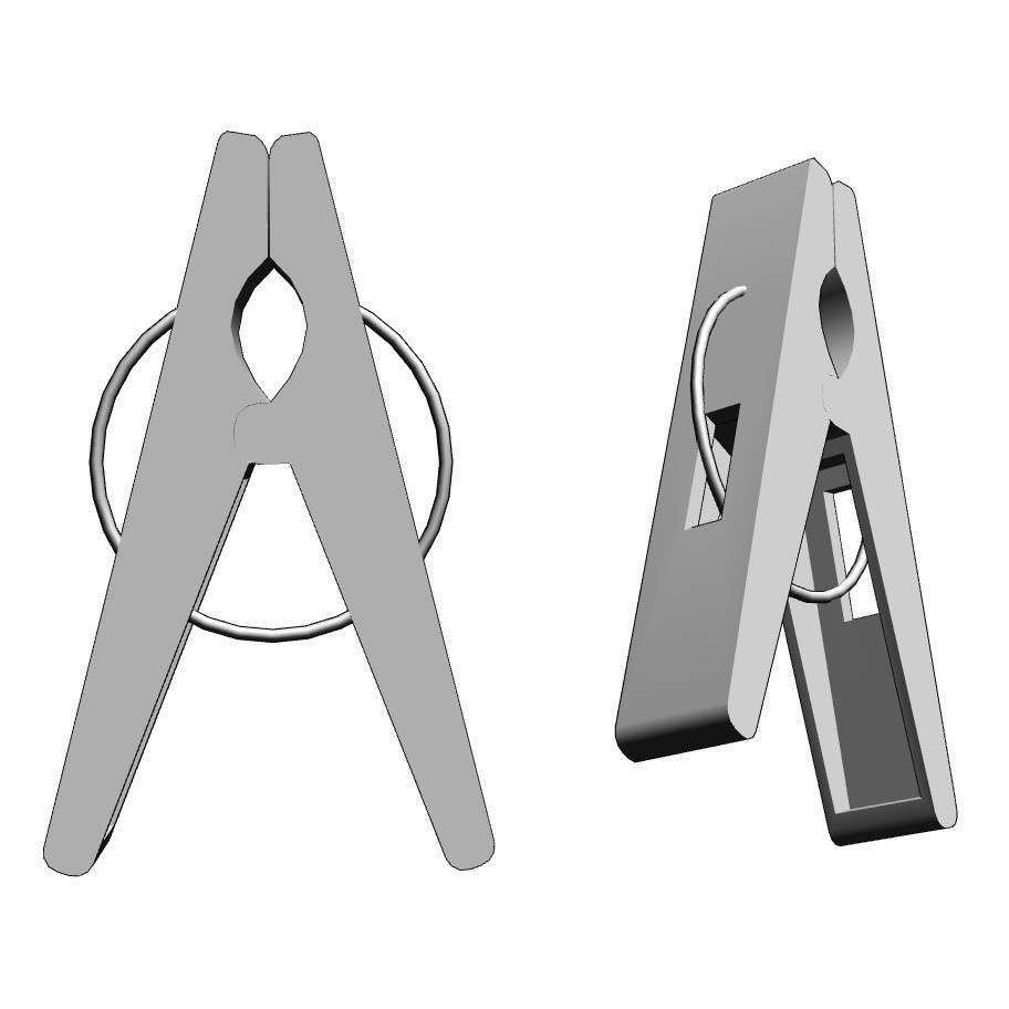 【イラスト・漫画】洗濯ばさみ 3D素材