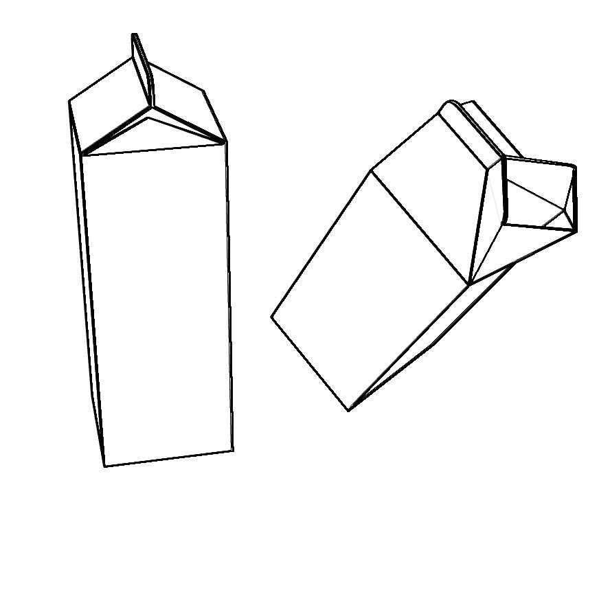 【イラスト・漫画】牛乳パック 3D素材