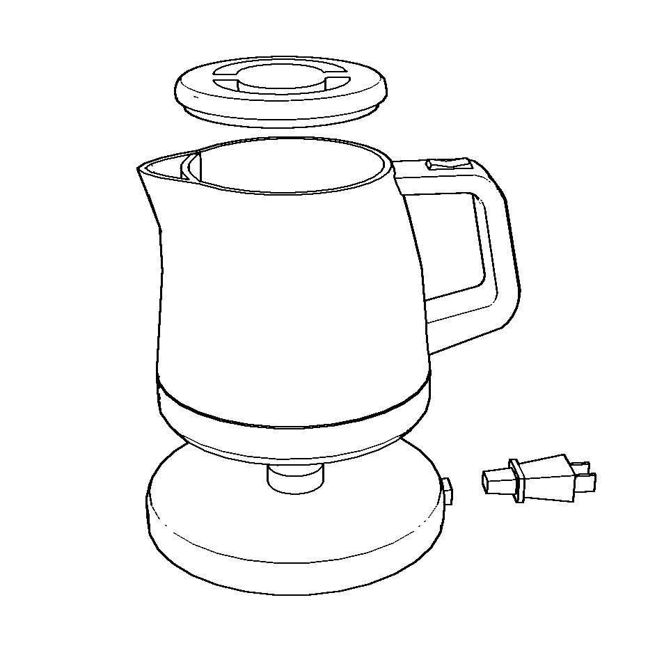 【イラスト・漫画】電気ケトル 3D素材
