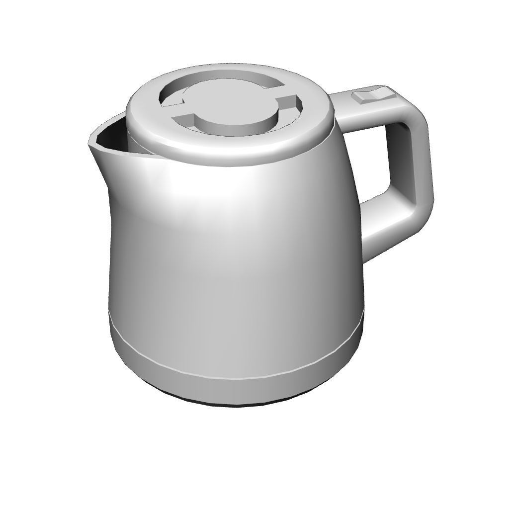 【イラスト・漫画】電気ケトル 3D素材