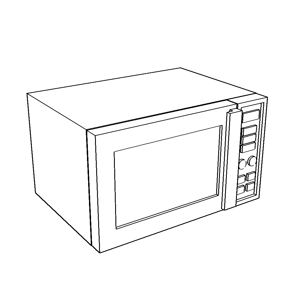 【イラスト・漫画】電子レンジ 3D素材