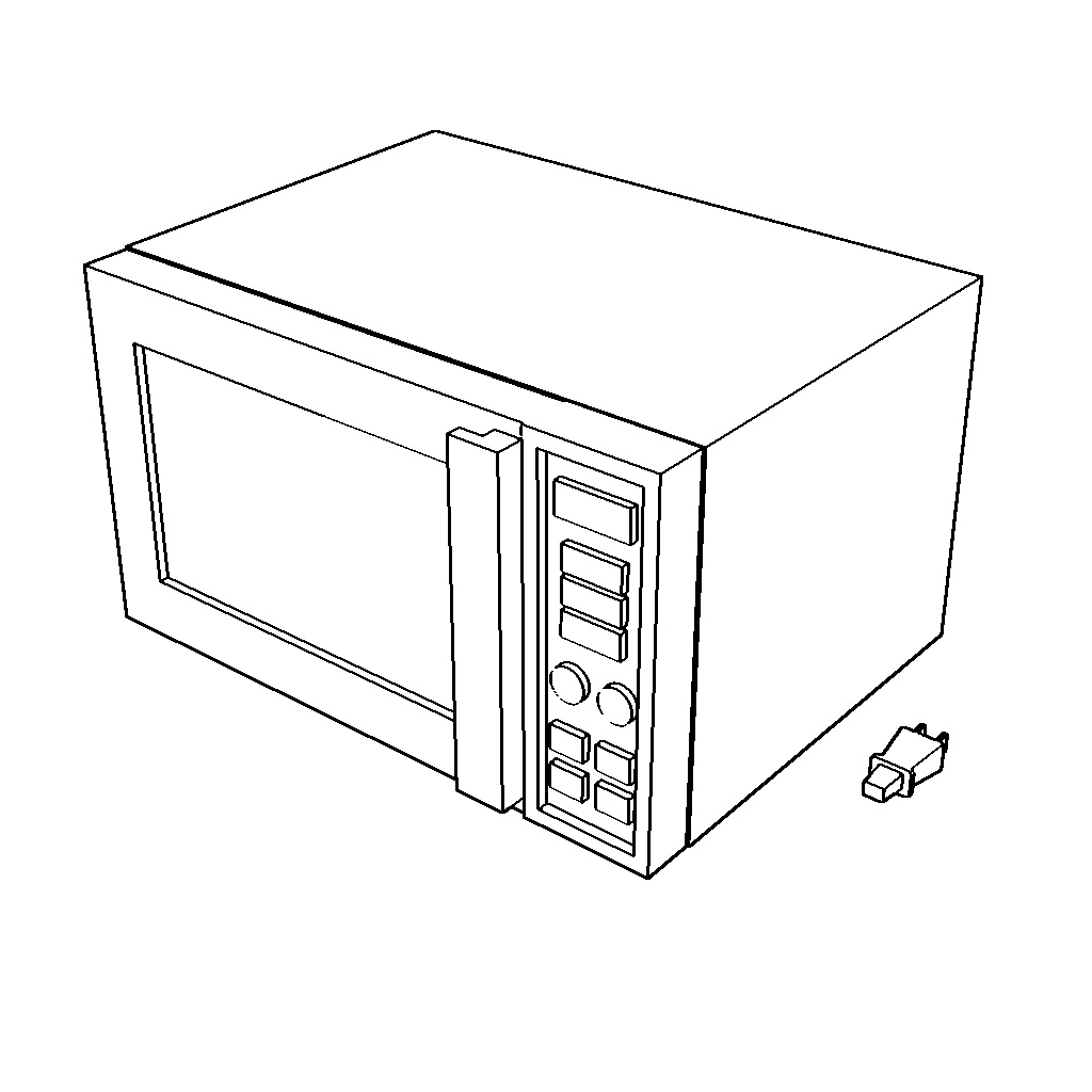 【イラスト・漫画】電子レンジ 3D素材