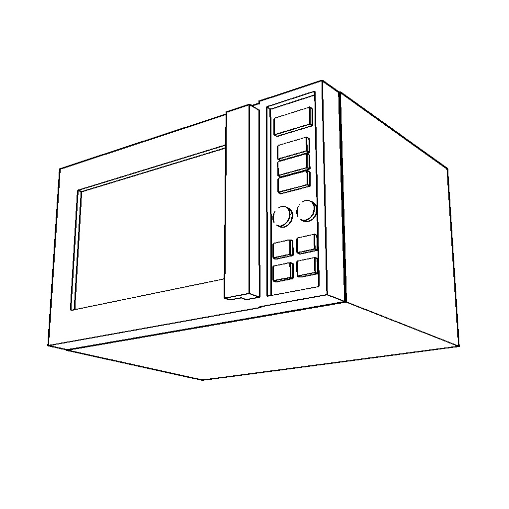 【イラスト・漫画】電子レンジ 3D素材