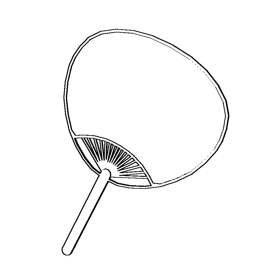 【イラスト・漫画】団扇(うちわ) 3D素材