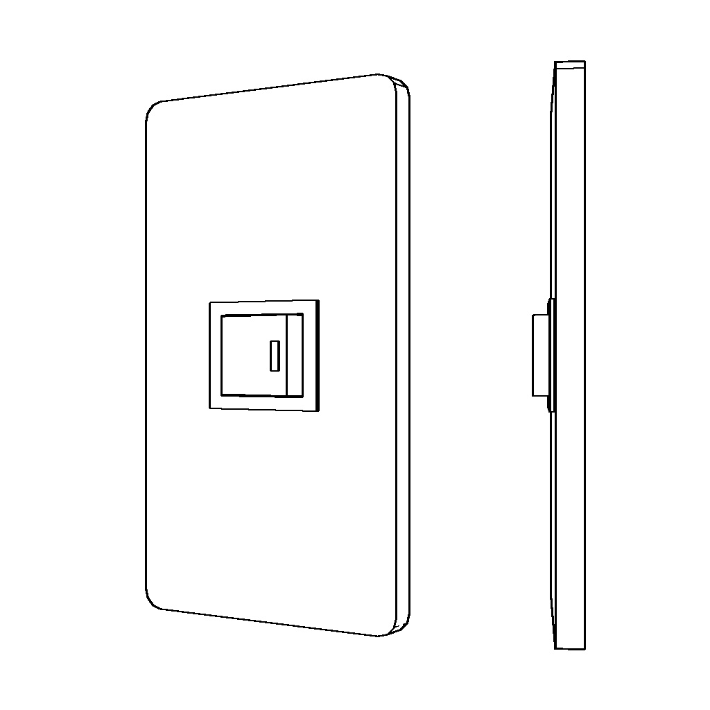 【イラスト・漫画】コンセント・スイッチ 3D素材