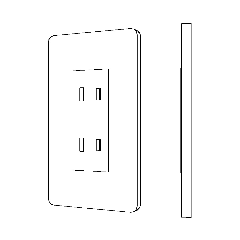 【イラスト・漫画】コンセント・スイッチ 3D素材