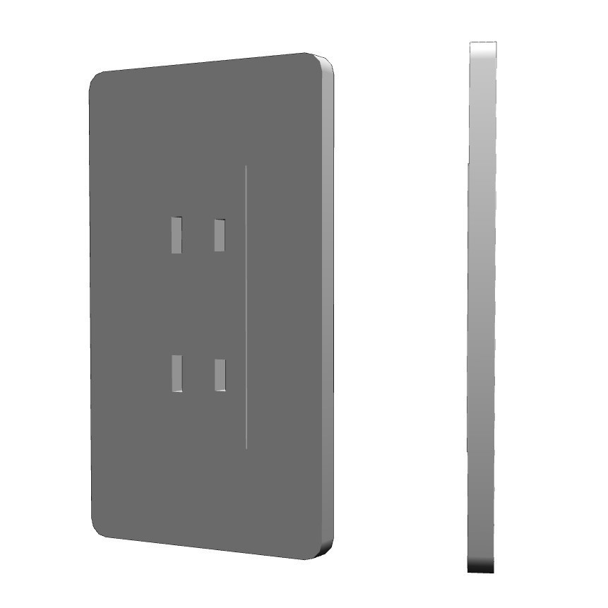 【イラスト・漫画】コンセント・スイッチ 3D素材