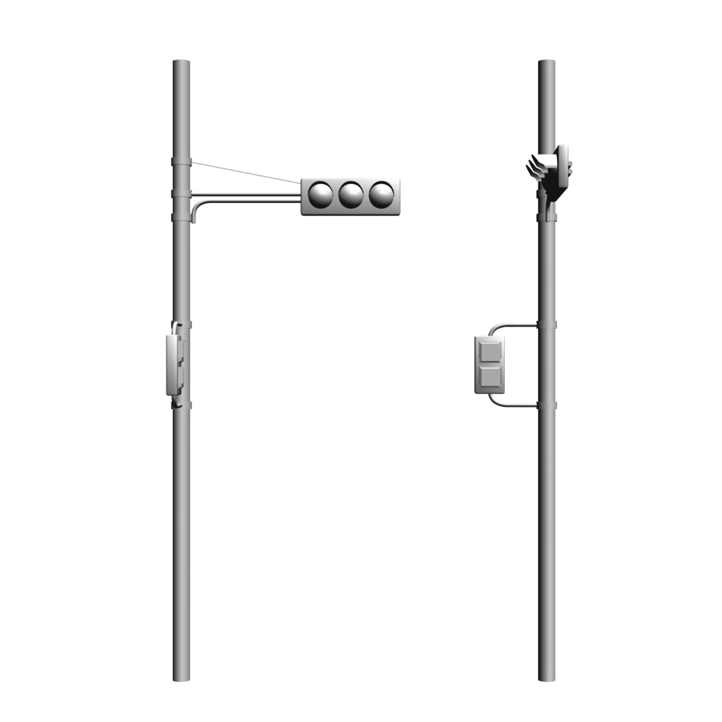 【イラスト・漫画】信号機 3D素材