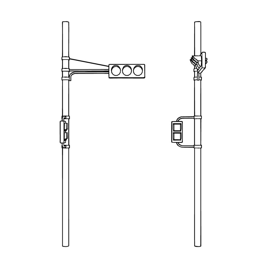 【イラスト・漫画】信号機 3D素材
