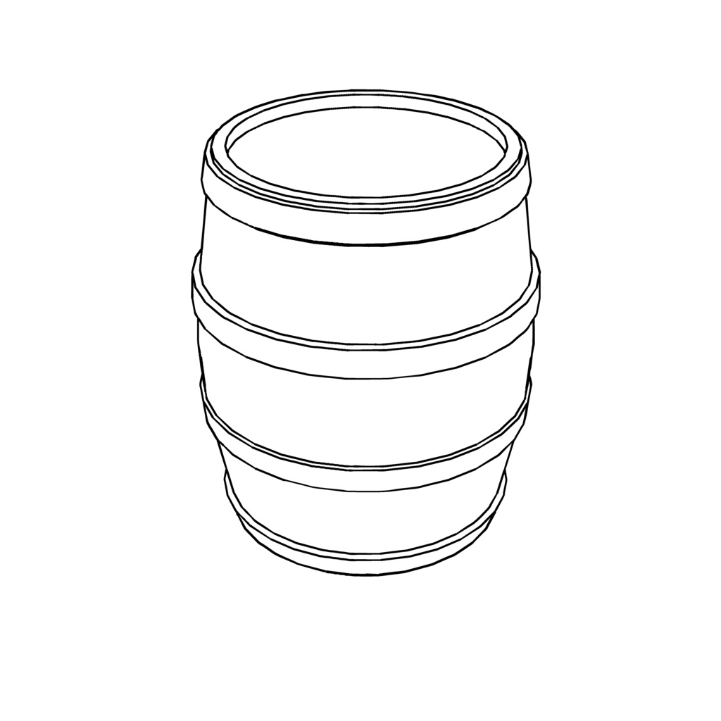 【イラスト・漫画】洋樽(タル) 3D素材