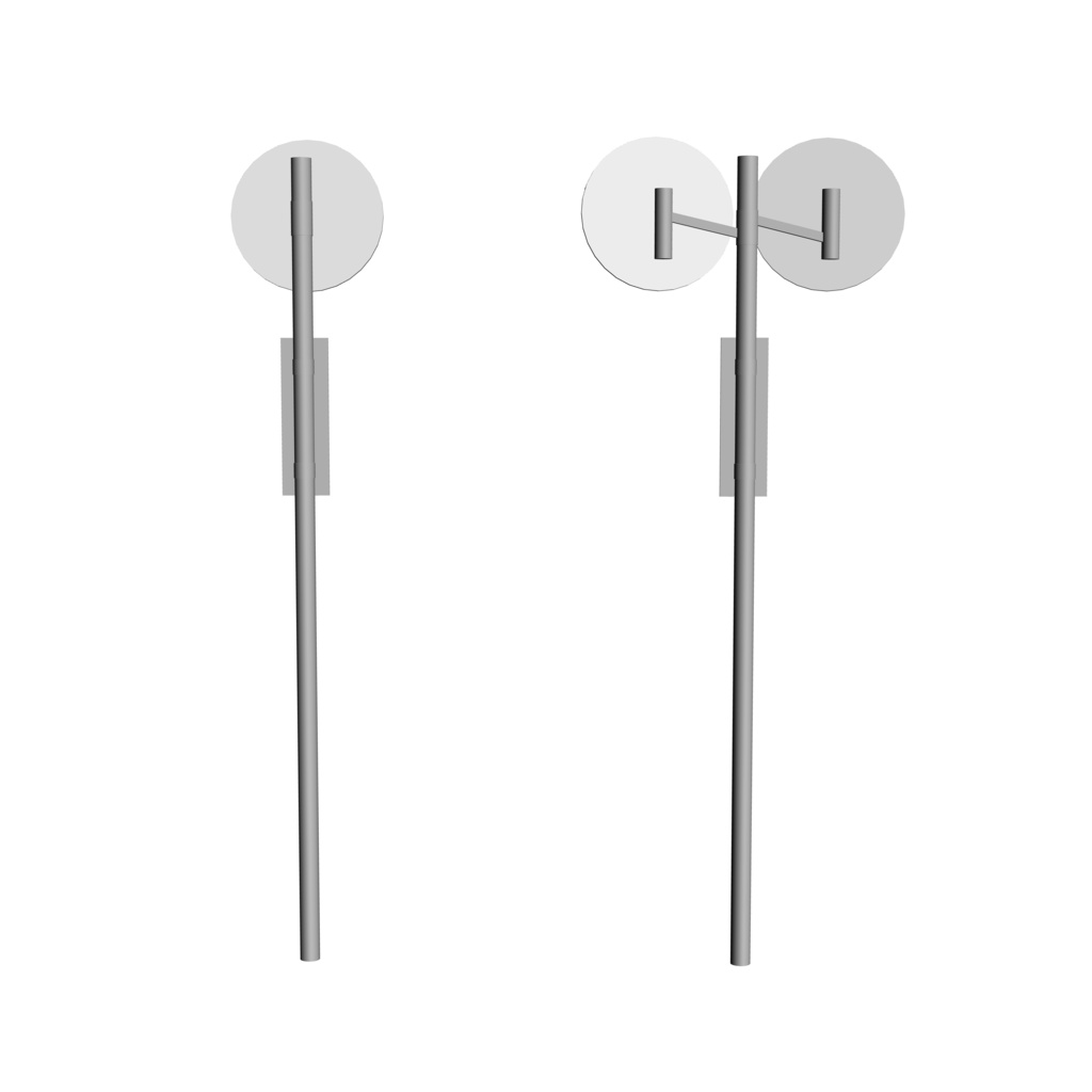 【イラスト・漫画】カーブミラー 3D素材