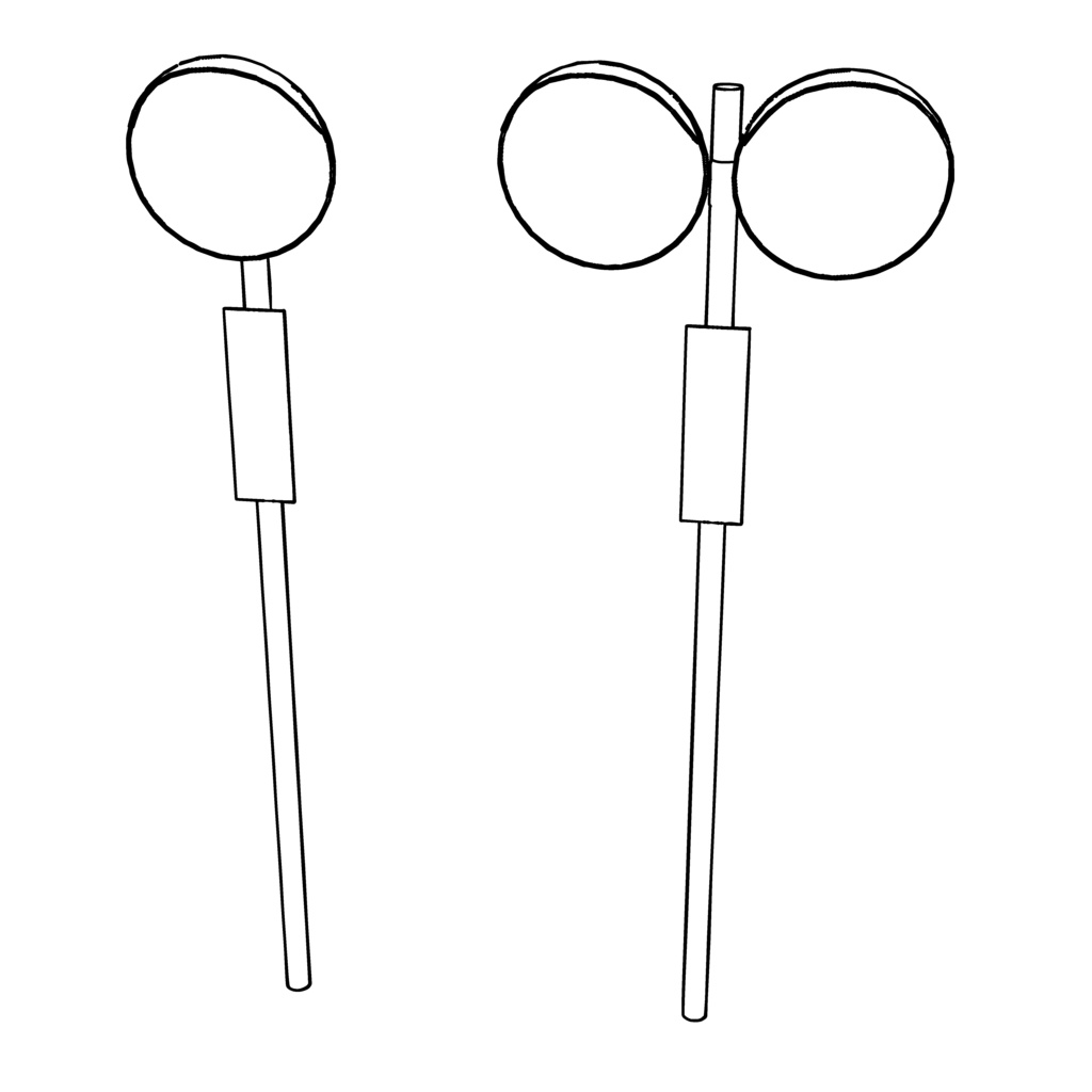 【イラスト・漫画】カーブミラー 3D素材