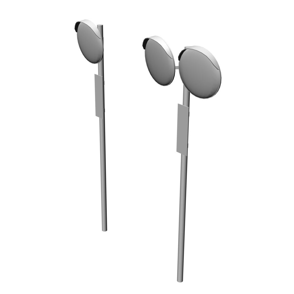 【イラスト・漫画】カーブミラー 3D素材