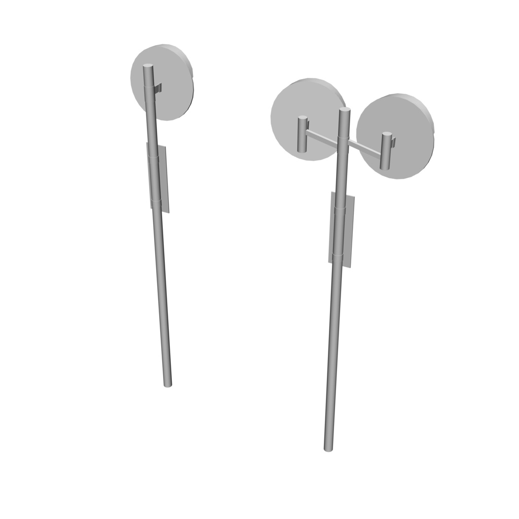 【イラスト・漫画】カーブミラー 3D素材