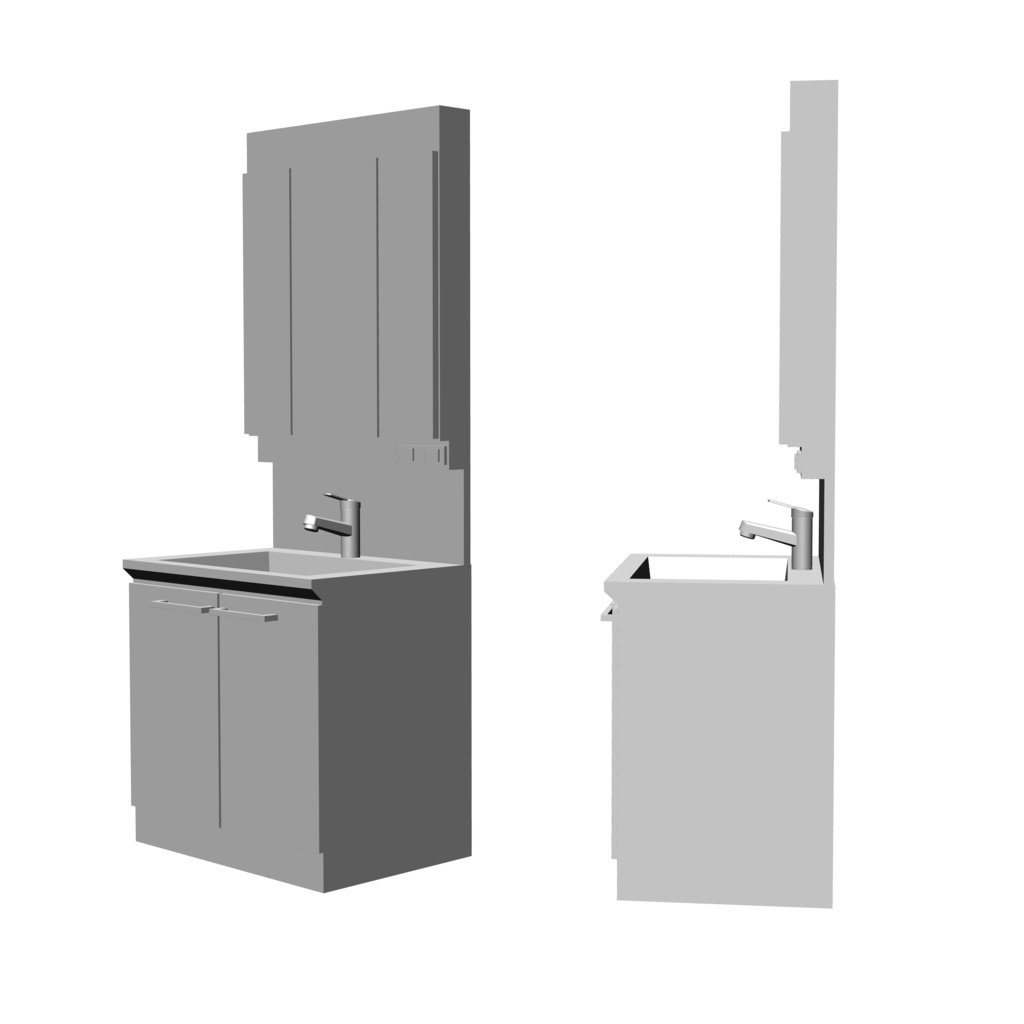 【イラスト・漫画】洗面台 3D素材