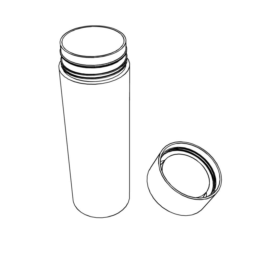 【イラスト・漫画】水筒 3D素材