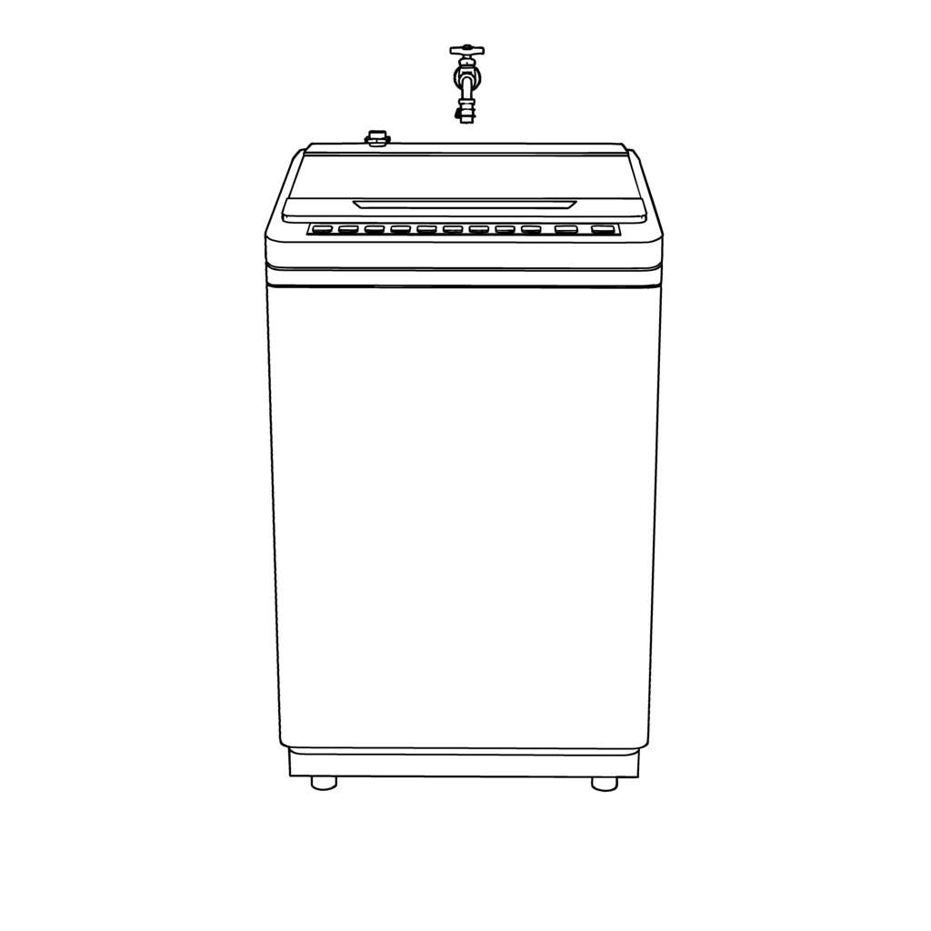 【イラスト・漫画】縦型洗濯機 3D素材