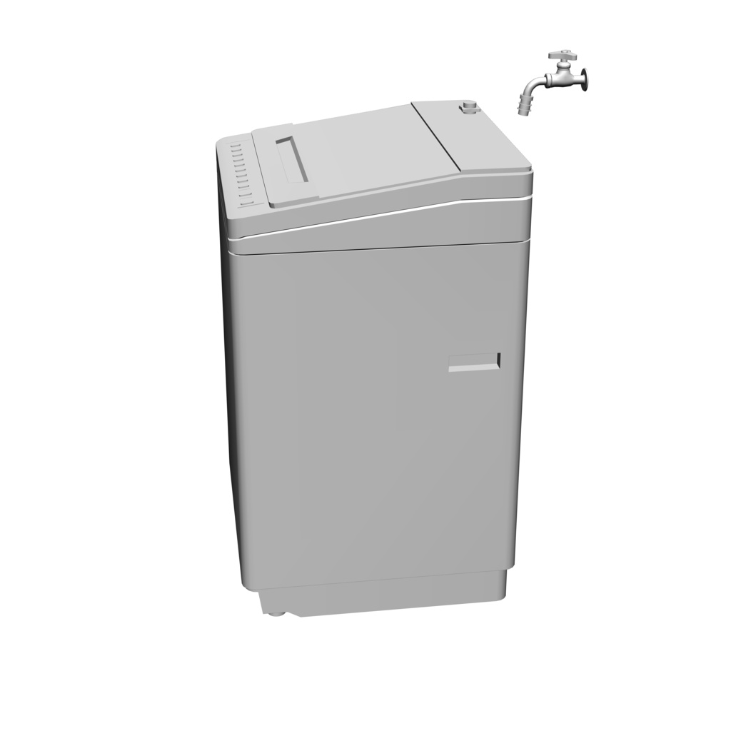 【イラスト・漫画】縦型洗濯機 3D素材