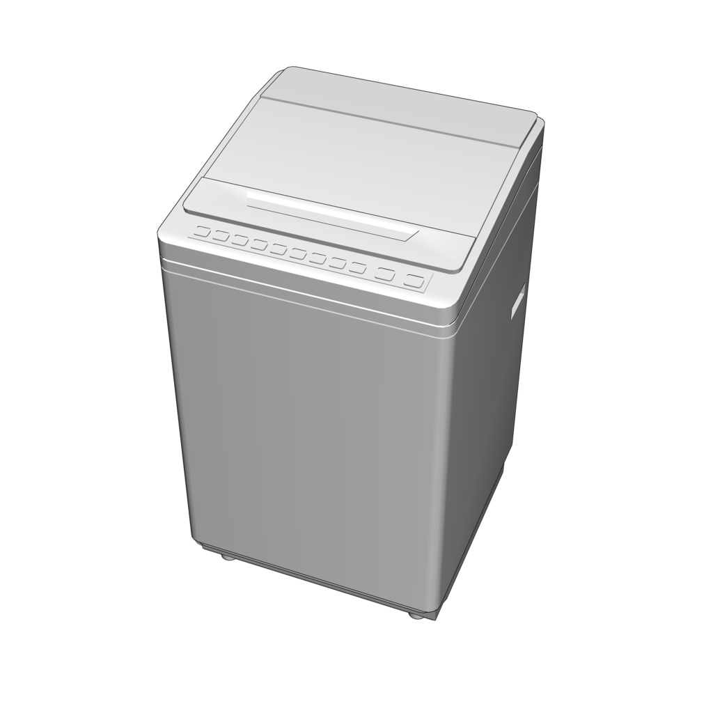 【イラスト・漫画】縦型洗濯機 3D素材