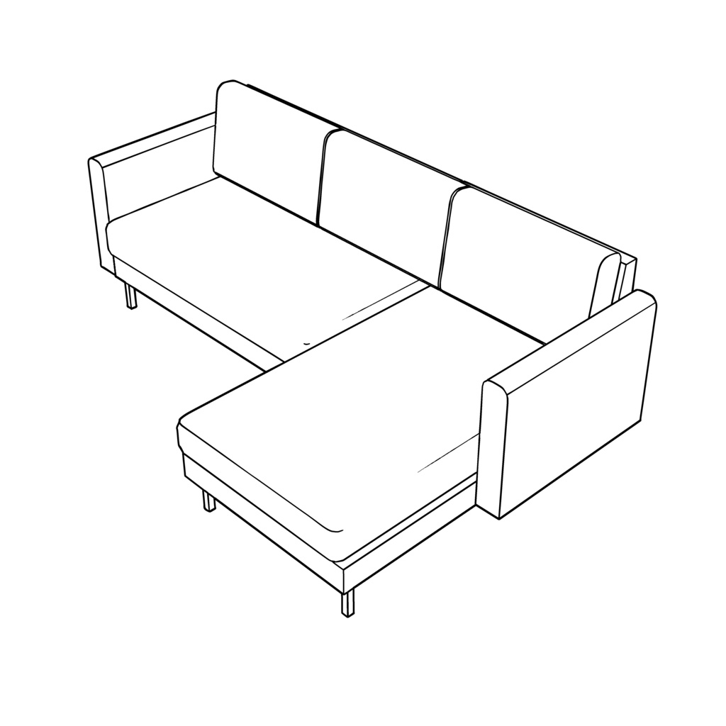 【イラスト・漫画】ソファー 3D素材