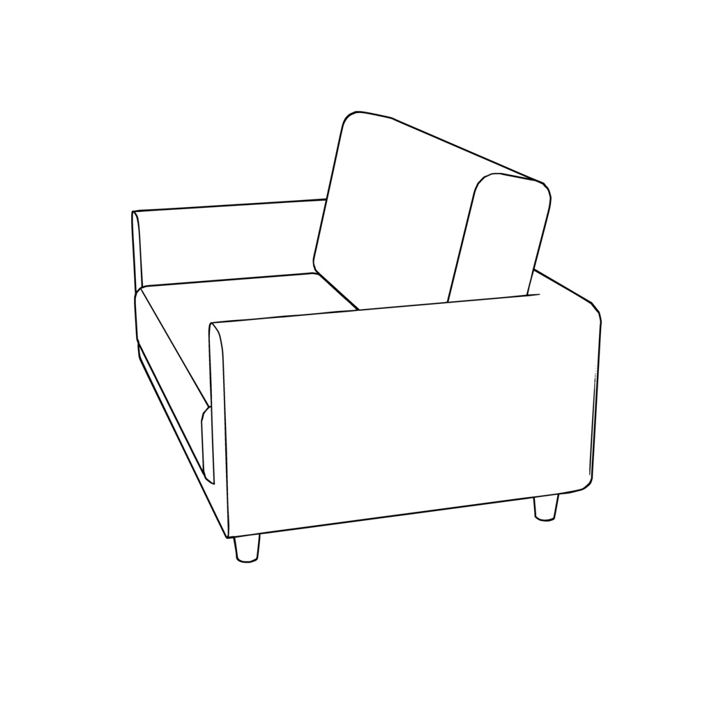 【イラスト・漫画】ソファー 3D素材