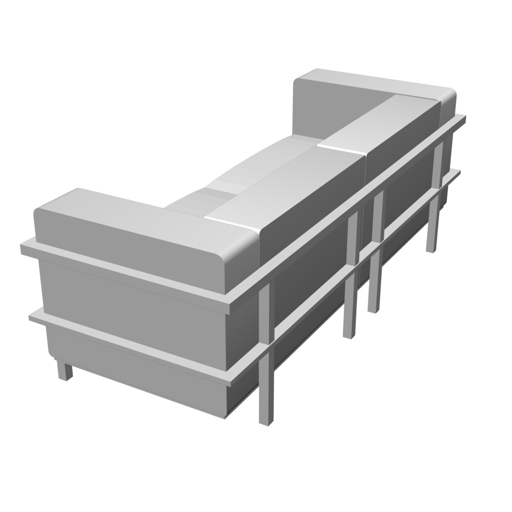 【イラスト・漫画】ソファー(2) 3D素材