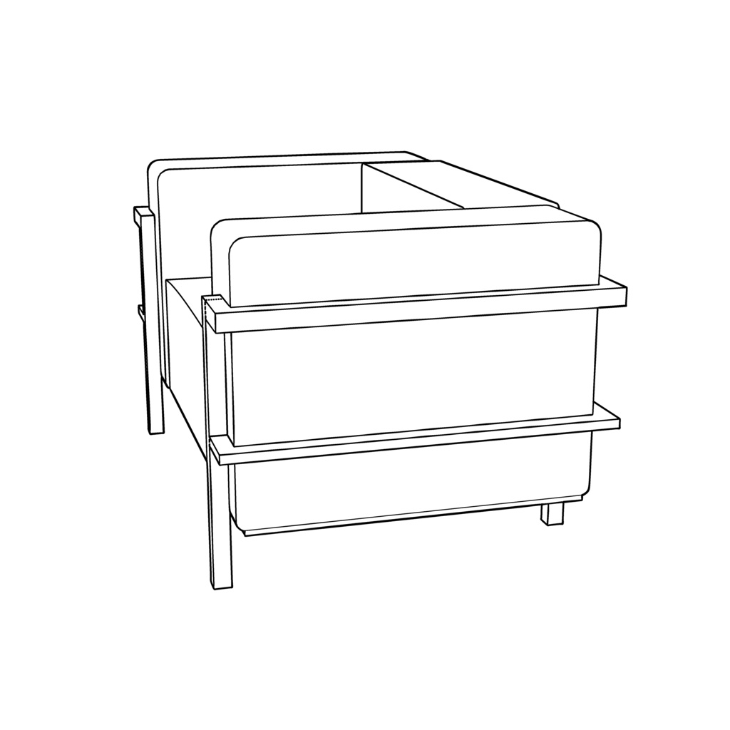 【イラスト・漫画】ソファー(2) 3D素材