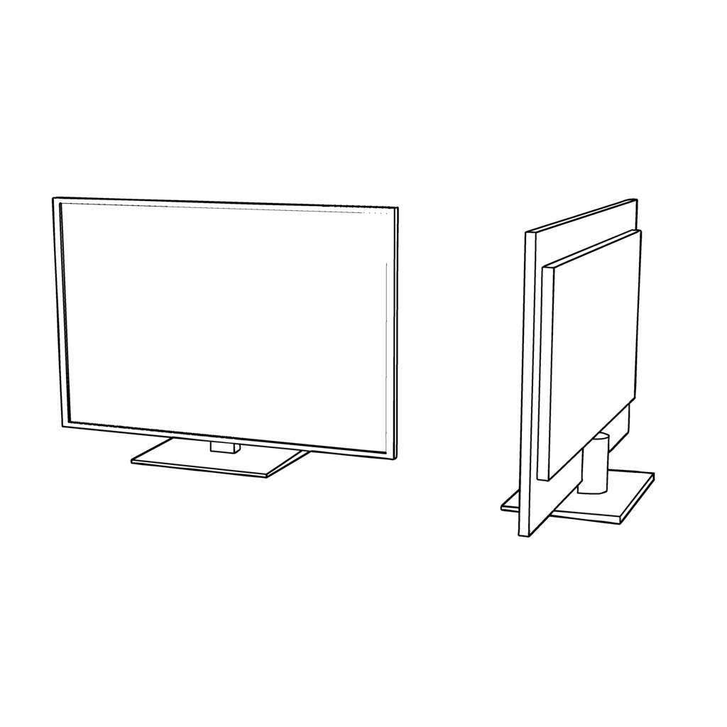 【イラスト・漫画】テレビ 3D素材