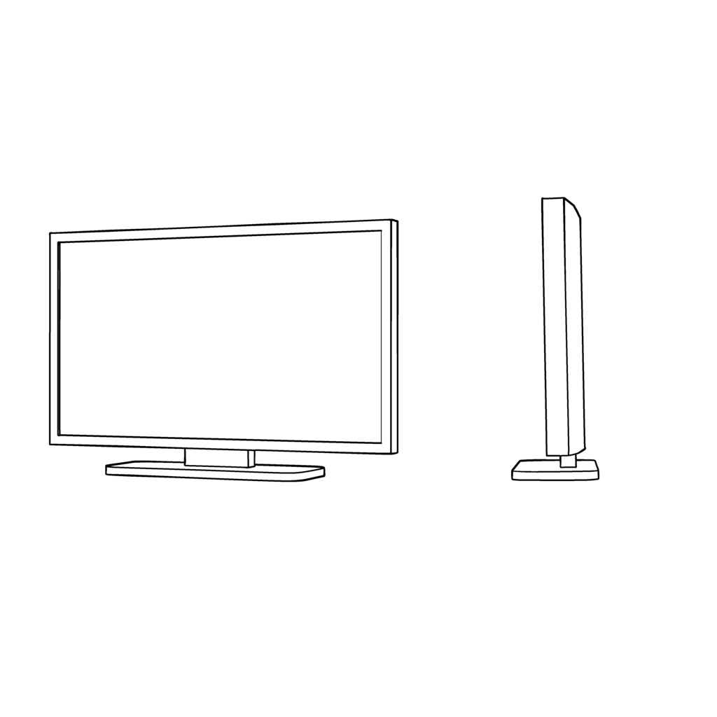 【イラスト・漫画】テレビ 3D素材