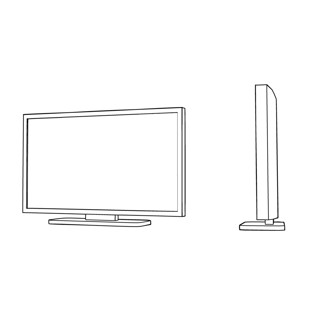 【イラスト・漫画】テレビ 3D素材