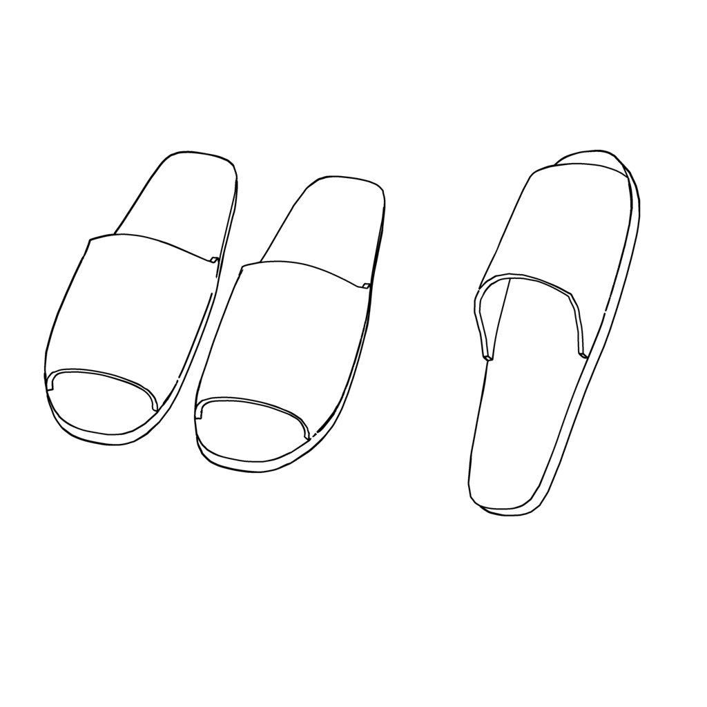 【イラスト・漫画】スリッパ 3D素材