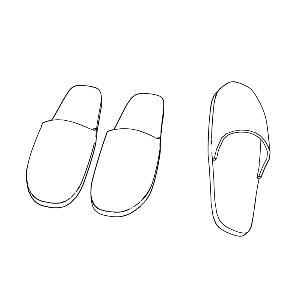 【イラスト・漫画】スリッパ 3D素材