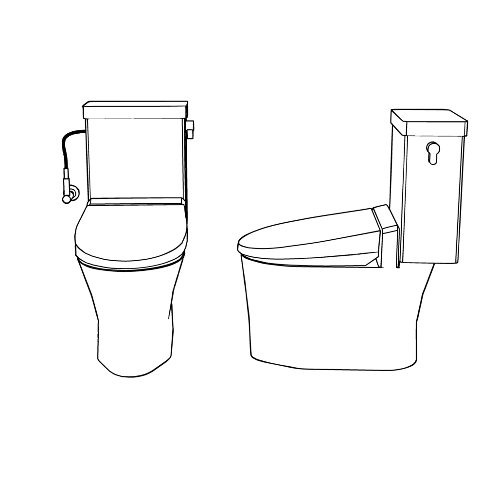 【イラスト・漫画】洋式トイレ 3D素材