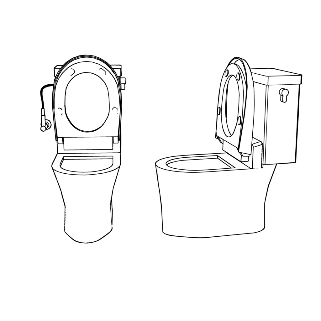 【イラスト・漫画】洋式トイレ 3D素材