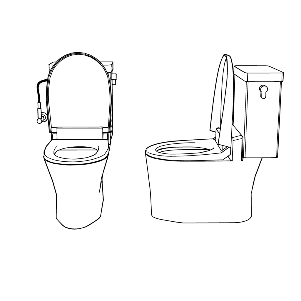 【イラスト・漫画】洋式トイレ 3D素材