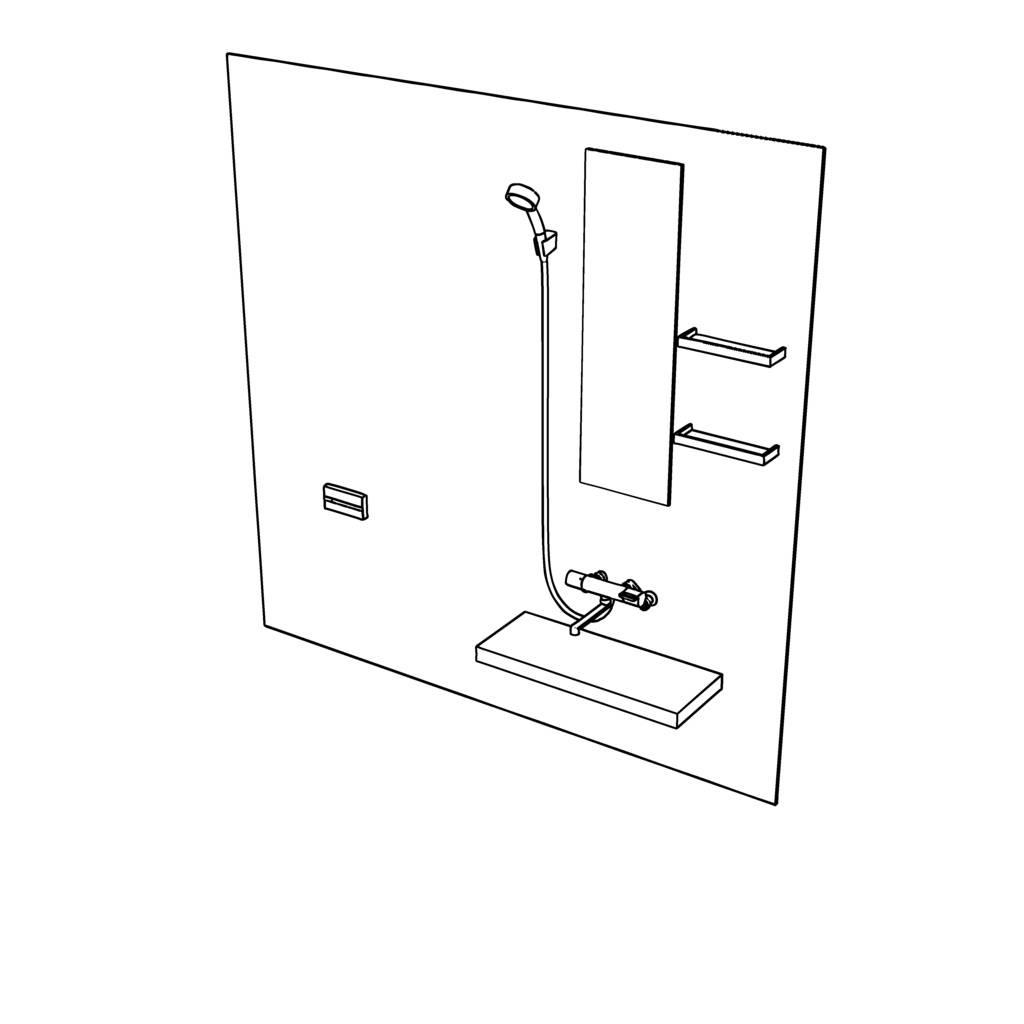 【イラスト・漫画】浴室 3D素材