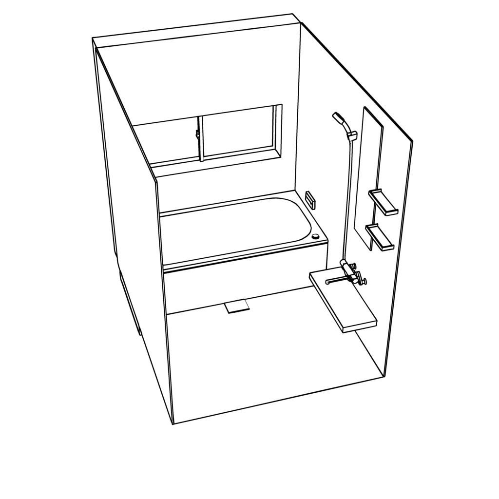 【イラスト・漫画】浴室 3D素材