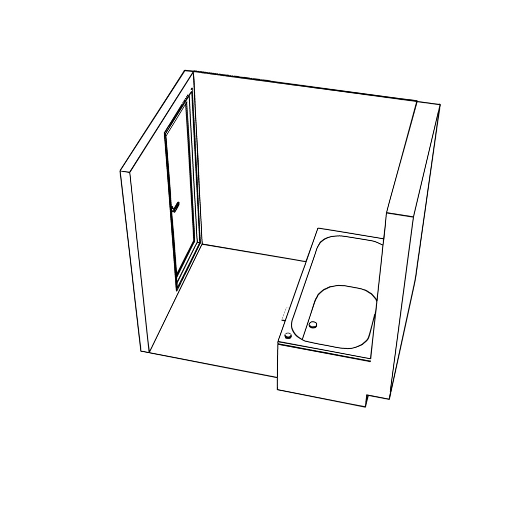 【イラスト・漫画】浴室 3D素材