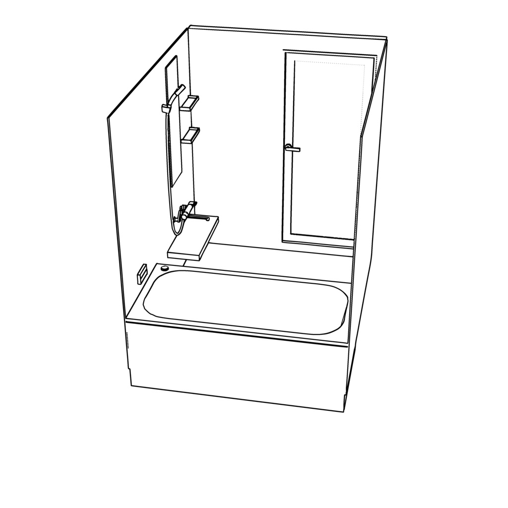 【イラスト・漫画】浴室 3D素材