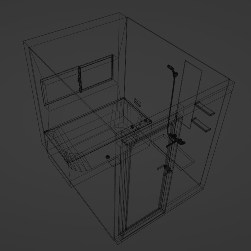 【イラスト・漫画】浴室 3D素材