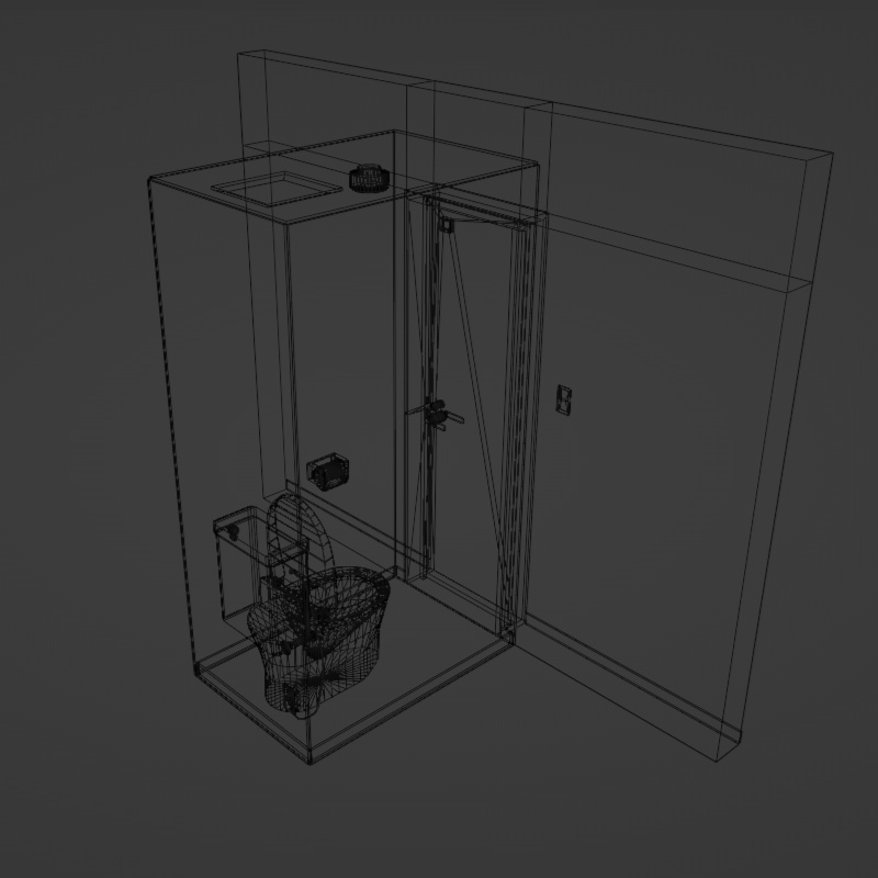 【イラスト・漫画】トイレ部屋 3D素材