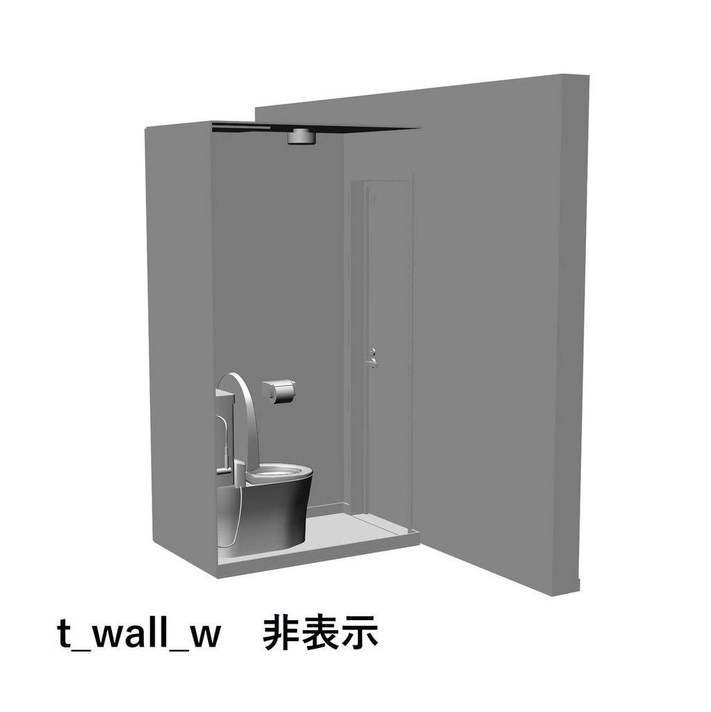 【イラスト・漫画】トイレ部屋 3D素材