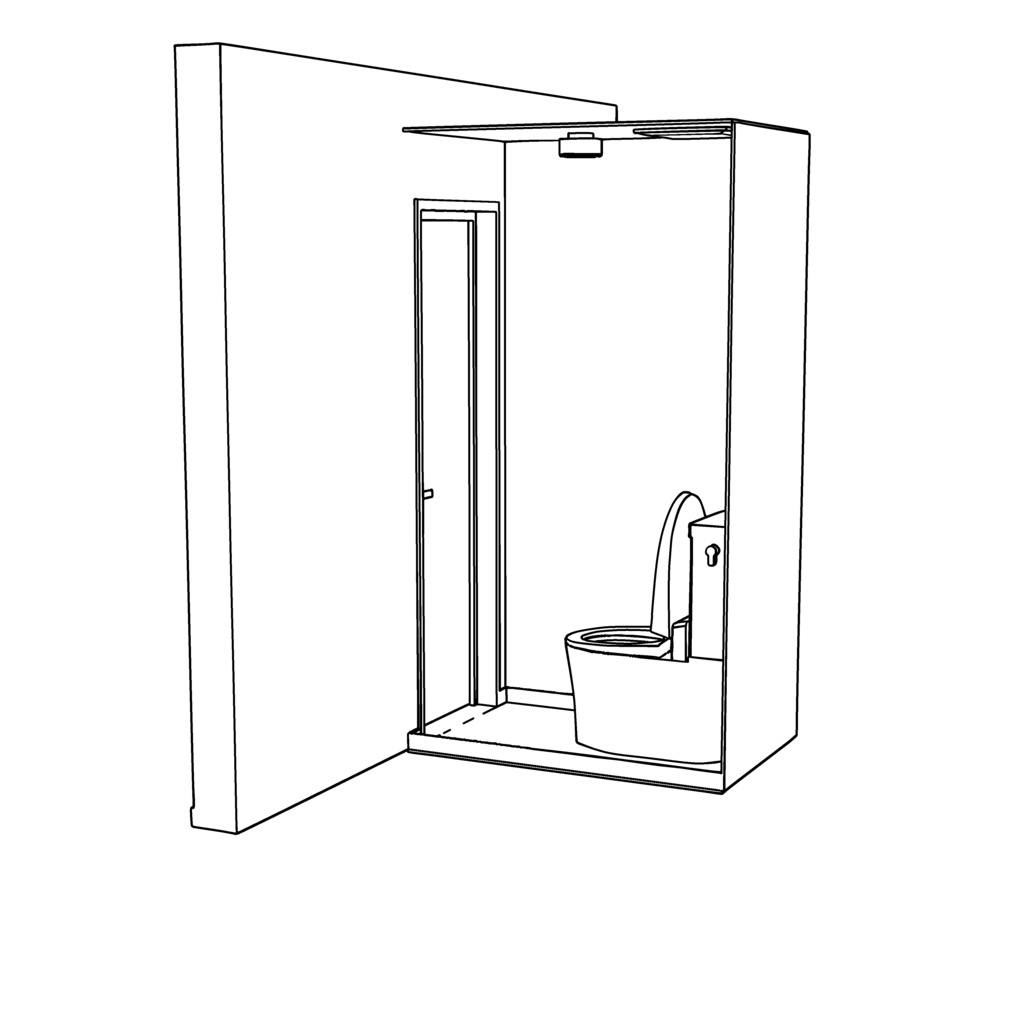 【イラスト・漫画】トイレ部屋 3D素材