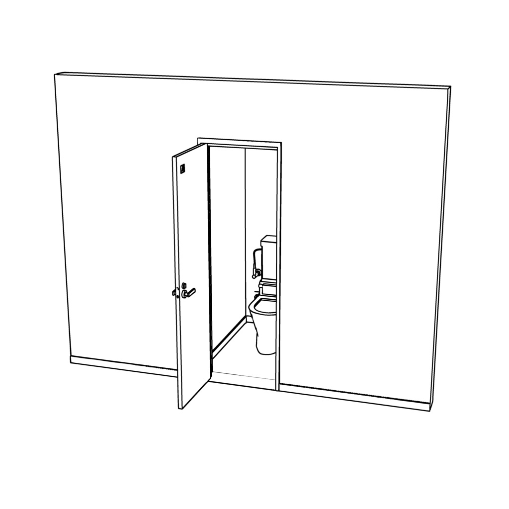 【イラスト・漫画】トイレ部屋 3D素材