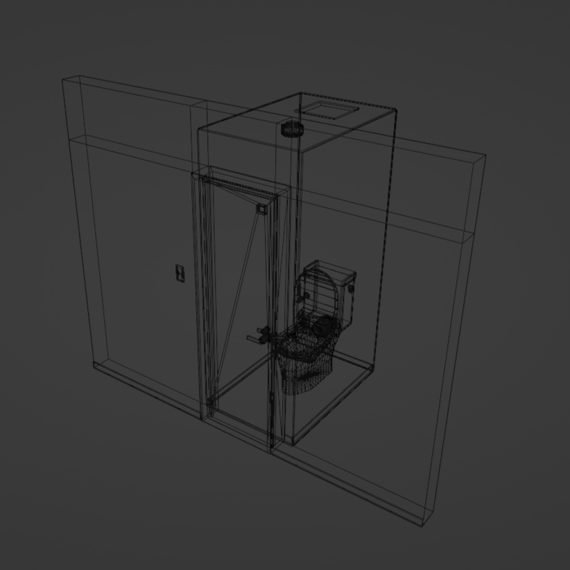 【イラスト・漫画】トイレ部屋 3D素材