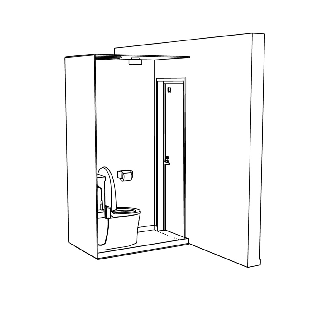 【イラスト・漫画】トイレ部屋 3D素材