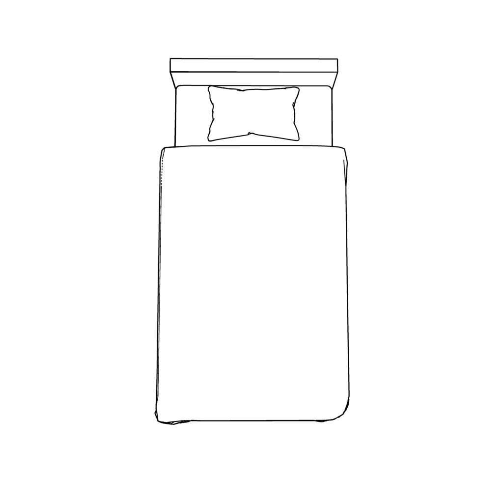 【イラスト・漫画】ベッド 3D素材