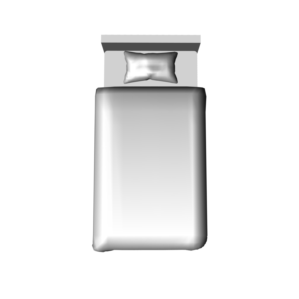 【イラスト・漫画】ベッド 3D素材