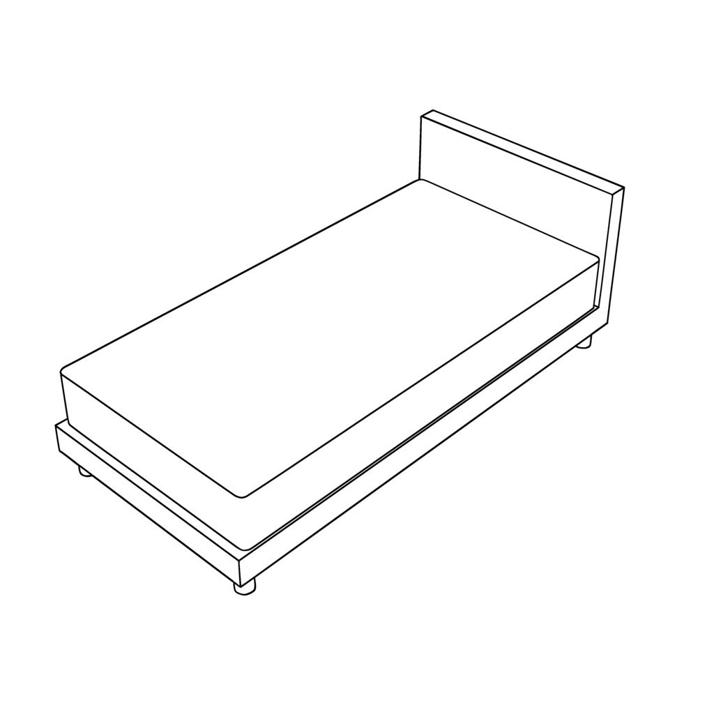 【イラスト・漫画】ベッド 3D素材