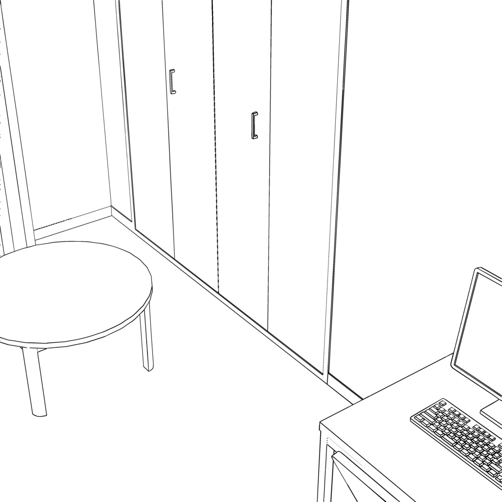 【イラスト・漫画】部屋 7畳 3D素材